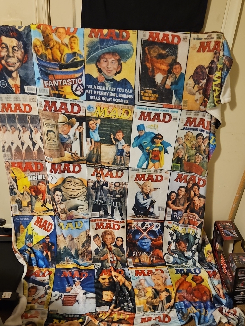 Mad Collage Graphics Throw Blanket